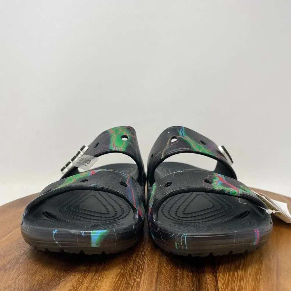 NEW Crocs Classic Out of this World Sandal Black w/Lightning Bolts Men's Size 8